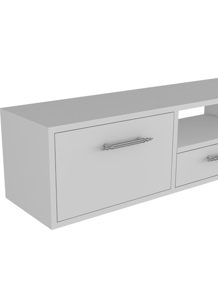 1331DROPCT-128 Duvara Montaj Tv Sehpası BEYAZ-GÜMÜŞ indirimleri