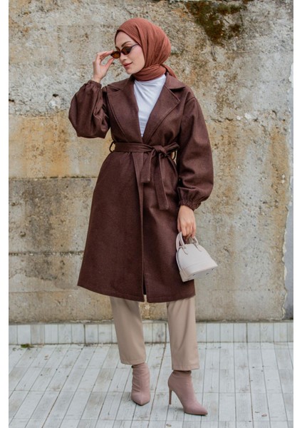 Balon Kol Astarsız Yün Kaşe Kaban-Khv