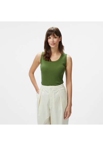 Kadın Yeşil Slim Fit T-Shirt