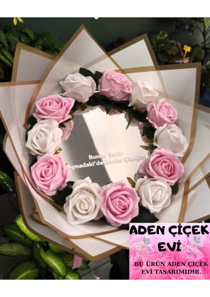 Aynalı Buket Bunlar Senin Aynadaki Benim Çiçeğim❤️💕💖sevdiklerinize Özel Gün Hediyesi