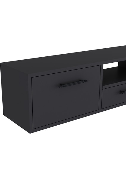 1331DROPCT-128 Duvara Montaj Tv Sehpası ANTRASİT-SİYAH indirimleri
