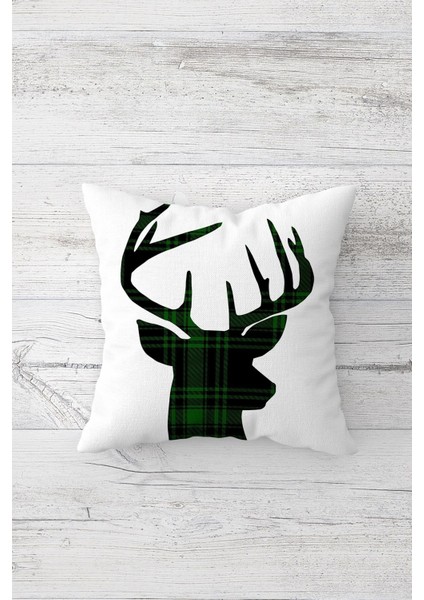 Yeşil Noel Geyik Gizli Fermuarlı Kırlent Kılıfı Takımı (4 Adet) fiyatları