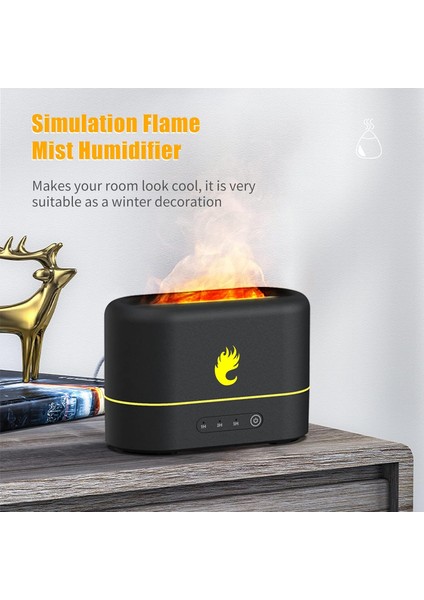 Simülasyon Alevli Nemlendirici Aromaterapi Zeytinyağı Dağıtıcı ile Sessiz Soğuk Buhar USB Hava 2 Parlaklık Işığı Otomatik Kapatma Fonksiyonu Ev Ofis Yatak fırsatları