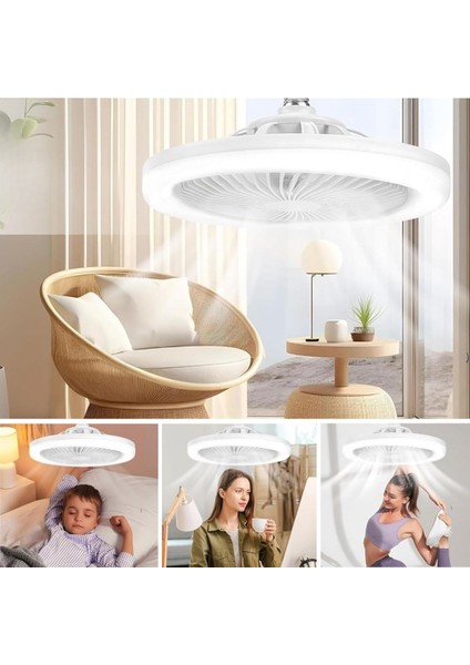 BUFFER®E27 Duylu 3 Farklı Işık Modlu ve 3 Seviye Fan Güçlü Uzaktan Kumandalı, Sessiz Kullanımlı, Kolay Kurulumlu,led Işıklı Tavan Pervane Vantilatörü modelleri