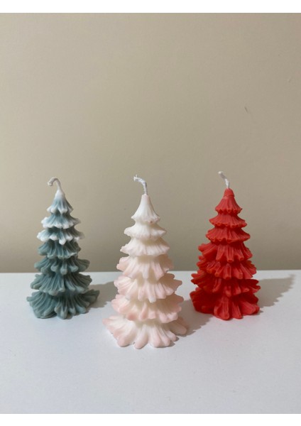 3’lü Çam Ağacı Mum Çam Kokulu Hediyelik (Noel-Yılbaşı Konsepti) 3 Adet Gelir