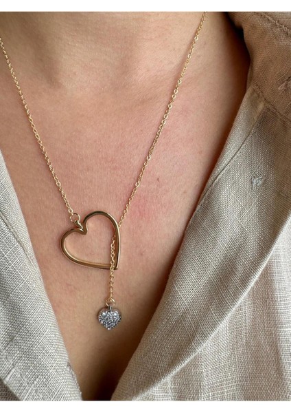 Zirkon Taşlı Sallantılı Kalp Kolye fiyatları