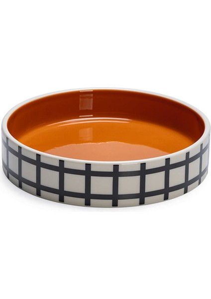 Drnds Beeztees Kedi Mama Su Kabı, Seramik, Turuncu / Beyaz, 16,5cm, 300ML