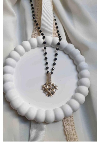 316L Çelik Zincir Kristal Boncuklu Kalpli Kadın Kolye modelleri