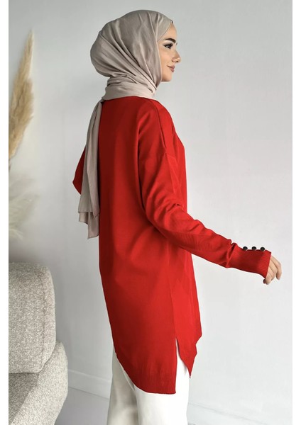 Ön Düğmeli Desenli Tesettür Triko Hırka (M-L-Xl Uyumludur) P-00018881 fırsatları