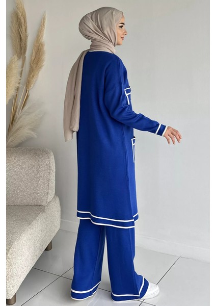 Ön Düğmeli Tesettür Triko Hırka Bel Lastikli Pantolon Ikili Takım P-00019052 fırsatları