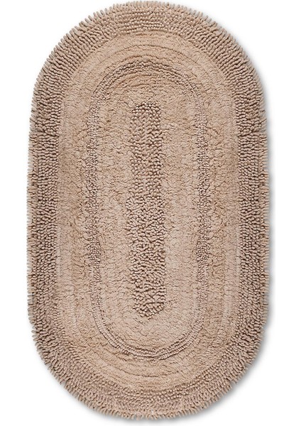 Makaroni Doğal Pamuklu 2'li Banyo Paspas Seti 60X100+50X60 cm Bej