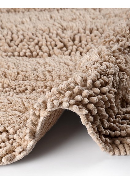 Makaroni Doğal Pamuklu 2'li Banyo Paspas Seti 60X100+50X60 cm Bej