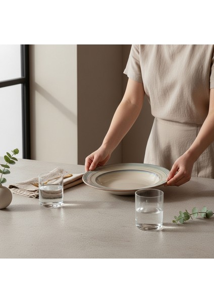 Valeron 6 Adet 22 cm Çukur Yemek Tabağı Reaktif Agate 969 fırsatları