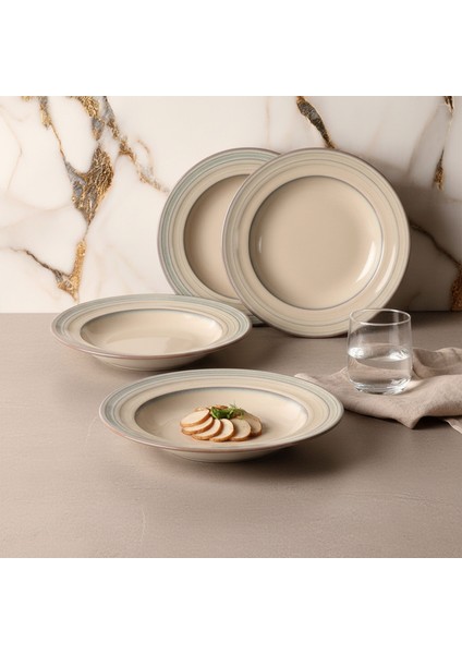 Valeron 6 Adet 22 cm Çukur Yemek Tabağı Reaktif Agate 969 indirimleri