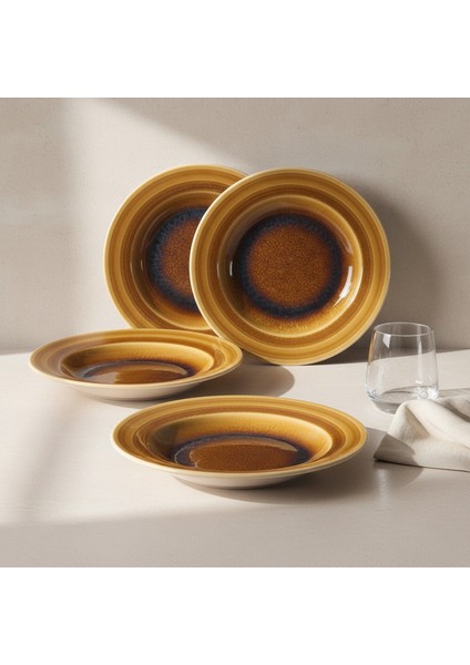 Valeron 6 Adet 22 cm Çukur Yemek Tabağı Reaktif Saura 137