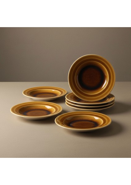 Valeron 6 Adet 22 cm Çukur Yemek Tabağı Reaktif Saura 137 modelleri