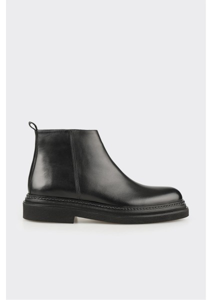 Siyah Deri Erkek Günlük Bot