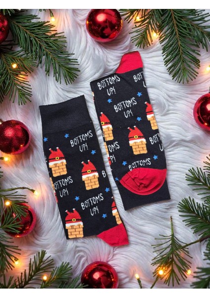 - Yılbaşı Temalı Unisex Çorap – Desenli Özel Tasarım (Hediye Paketli)