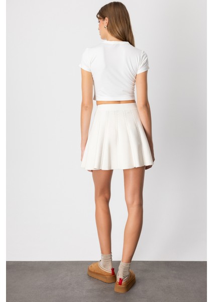 Kendinden Desenli Mini Triko Etek 60206-26K indirimleri