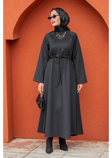 Royal Pufy Dalgıç Relax Elbise-Siyah