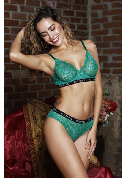 Golshan Gaudi Brazilian Slip, Kadın Dantel Brezilyan Yeşil Külot fırsatları