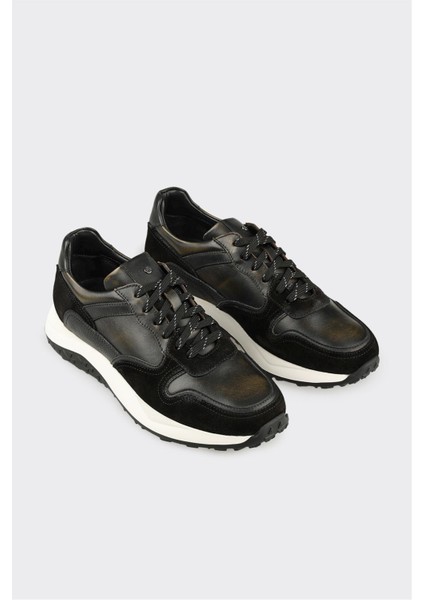 Siyah Deri Erkek Spor Ayakkabı fiyatları