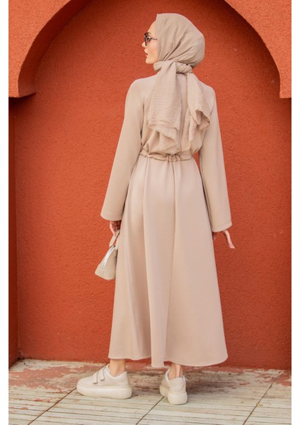 Royal Pufy Dalgıç Relax Elbise-Bej fırsatları