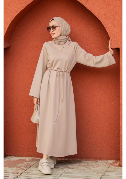 Royal Pufy Dalgıç Relax Elbise-Bej indirimleri