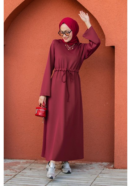 Royal Pufy Dalgıç Relax Elbise-Bordo