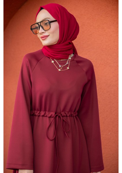 Royal Pufy Dalgıç Relax Elbise-Bordo fiyatları