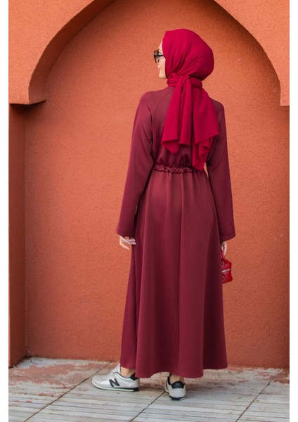 Royal Pufy Dalgıç Relax Elbise-Bordo modelleri