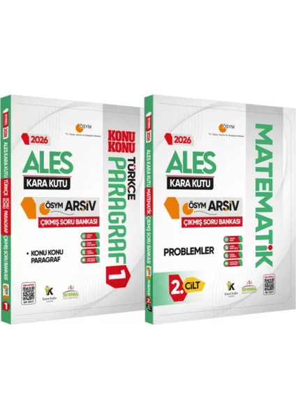 2026 Ales Kara Kutu Paragraf ve Problemler Ösym Çıkmış Soru Bankası 2li Set Konu Özetli Çözümlü