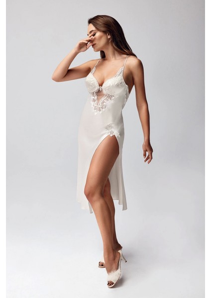 Freshness 9950-GS Saten Ortişli Gecelik Sabahlık Takım modelleri