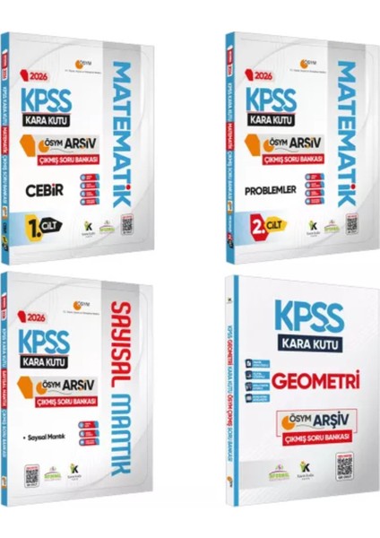 2026 Kpss Matematik-Geo-Mantık Kara Kutu 4lü Altın Set Ösym Çıkmış Soru Bankası Dijital Çözümlü