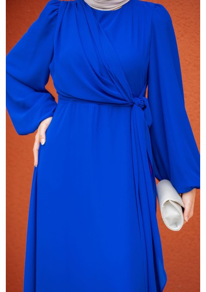 Narin Mat Şifon Tesettür Abiye-Saks fiyatları