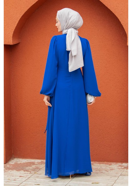 Narin Mat Şifon Tesettür Abiye-Saks fırsatları