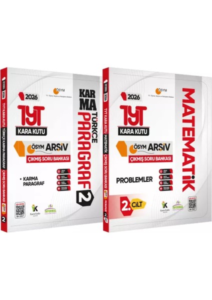 2026 Yks-Tyt Kara Kutu Paragraf ve Problemler Ösym Çıkmış Soru Bankası 2li Set Konu Özetli Çözümlü
