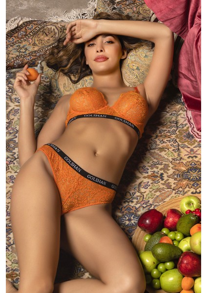 Golshan Gaudi Brazilian Slip, Kadın Dantel Brezilyan Turuncu Külot fiyatları