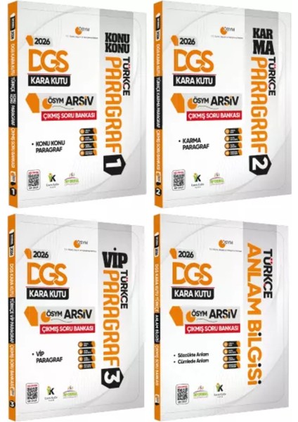 2026 Dgs Türkçenin Kara Kutusu Ösym Çıkmış Soru Bankası 4lü Set Konu Özetli Dijital Çözümlü