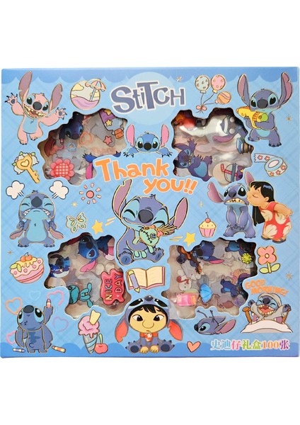 100’LÜ Stitch Çıkartma Seti – Laptop, Defter, Telefon Için Kawaii Sticker