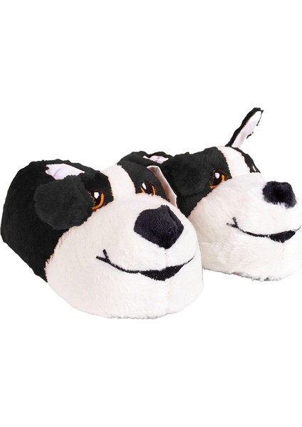 Unisex Çocuk Hayvanlı Köpekli Panduf (Siyah)