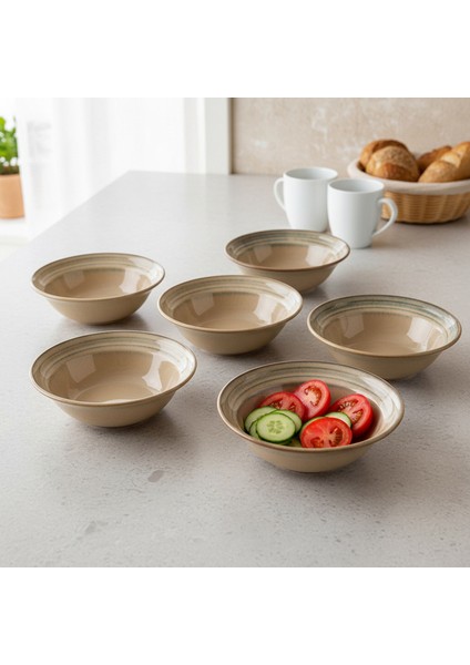 Valeron 6 Adet 15 cm Çorba Kasesi Reaktif Agate 969