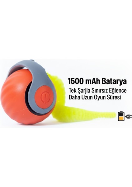 Otomatik Yuvarlanan Top Kedi Oyuncağı Turuncu H120 fiyatları