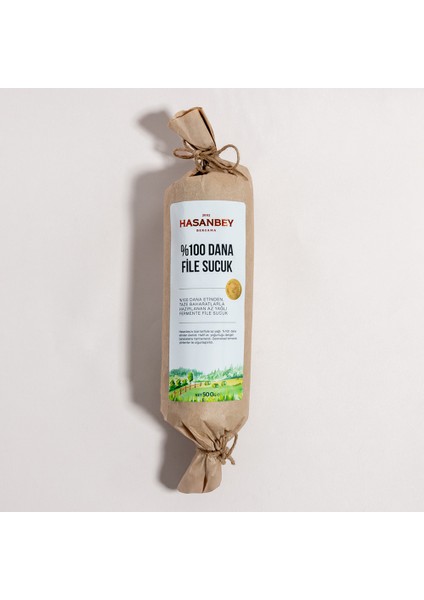 %100 Dana Etinden File Sucuk (Analizli) 500 Gr