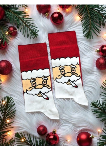 - Yılbaşı Temalı Unisex Çorap – Desenli Özel Tasarım (Hediye Paketli)