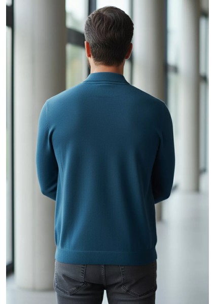 Polo Yaka Yarım Fermuarlı Erkek Triko Kazak P-00013251 fiyatları