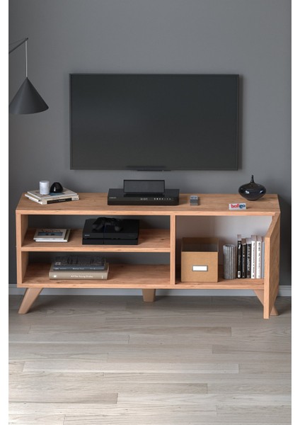 Tv Sehpası Kapaklı Tv Sehpası Raflı Tv Ünitesi Televizyon Sehpası 100 x 35 cm Malta Çam modelleri