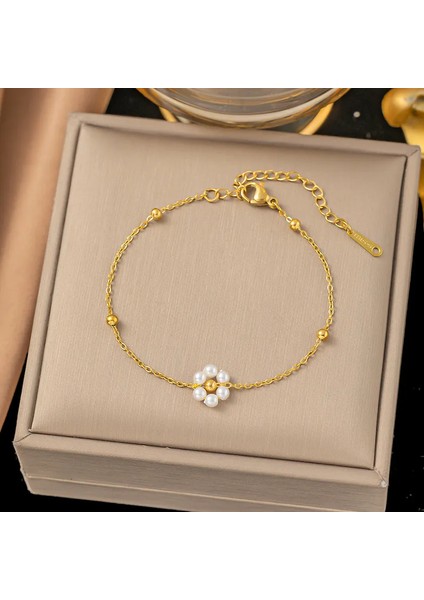 ❤️ Inci Çiçek Kolye & Bileklik Seti – 18 Ayar Altın / Gümüş Kaplama Paslanmaz Çelik Takı Seti fiyatları