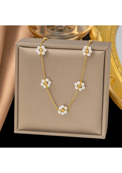 ❤️ Inci Çiçek Kolye & Bileklik Seti – 18 Ayar Altın / Gümüş Kaplama Paslanmaz Çelik Takı Seti modelleri