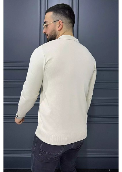 Polo Yaka Yarım Fermuarlı Erkek Triko Kazak P-00013251 modelleri